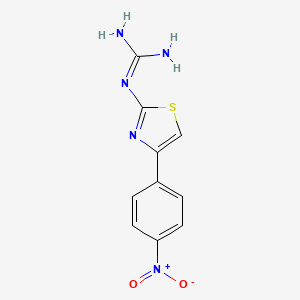 molecular formula C10H9N5O2S B7481351 2-[4-(4-Nitrophenyl)-1,3-thiazol-2-yl]guanidine 