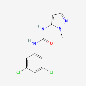 molecular formula C11H10Cl2N4O B7481365 1-(3,5-Dichlorophenyl)-3-(2-methylpyrazol-3-yl)urea 