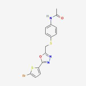 N-[4-[[5-(5-bromothiophen-2-yl)-1,3,4-oxadiazol-2-yl]methylsulfanyl]phenyl]acetamide