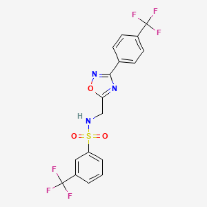 3-(trifluoromethyl)-N-[[3-[4-(trifluoromethyl)phenyl]-1,2,4-oxadiazol-5-yl]methyl]benzenesulfonamide