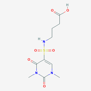 molecular formula C10H15N3O6S B7481497 4-[(1,3-Dimethyl-2,4-dioxopyrimidin-5-yl)sulfonylamino]butanoic acid 