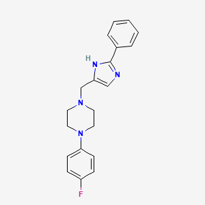 molecular formula C20H21FN4 B7481506 1-(4-fluorophenyl)-4-[(2-phenyl-1H-imidazol-4-yl)methyl]piperazine 