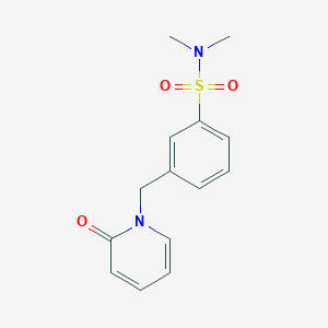 N,N-dimethyl-3-[(2-oxopyridin-1-yl)methyl]benzenesulfonamide