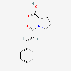 molecular formula C14H15NO3 B7481563 (2R)-1-[(E)-3-phenylprop-2-enoyl]pyrrolidine-2-carboxylic acid 