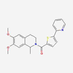 molecular formula C22H22N2O3S B7481568 (6,7-dimethoxy-1-methyl-3,4-dihydro-1H-isoquinolin-2-yl)-(5-pyridin-2-ylthiophen-2-yl)methanone 