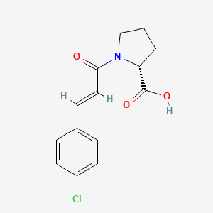 molecular formula C14H14ClNO3 B7481570 (2R)-1-[(E)-3-(4-chlorophenyl)prop-2-enoyl]pyrrolidine-2-carboxylic acid 