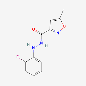 molecular formula C11H10FN3O2 B7481615 N'-(2-fluorophenyl)-5-methyl-3-isoxazolecarbohydrazide 