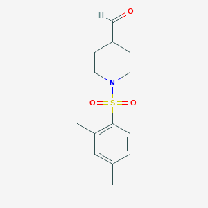 molecular formula C14H19NO3S B7481673 1-(2,4-Dimethylbenzenesulfonyl)piperidine-4-carbaldehyde 