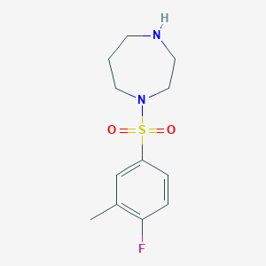 molecular formula C12H17FN2O2S B7481717 1-(4-Fluoro-3-methylphenyl)sulfonyl-1,4-diazepane 