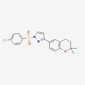 1-(4-Chlorophenyl)sulfonyl-3-(2,2-dimethyl-3,4-dihydrochromen-6-yl)pyrazole