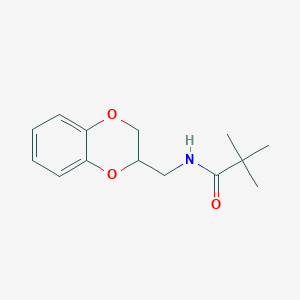 molecular formula C14H19NO3 B7481761 N-(2,3-dihydro-1,4-benzodioxin-3-ylmethyl)-2,2-dimethylpropanamide 