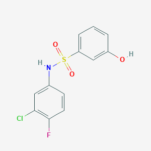 molecular formula C12H9ClFNO3S B7481783 N-(3-chloro-4-fluorophenyl)-3-hydroxybenzenesulfonamide 