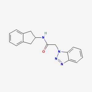 molecular formula C17H16N4O B7481802 2-(benzotriazol-1-yl)-N-(2,3-dihydro-1H-inden-2-yl)acetamide 