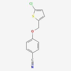 molecular formula C12H8ClNOS B7481853 4-[(5-Chlorothiophen-2-yl)methoxy]benzonitrile 