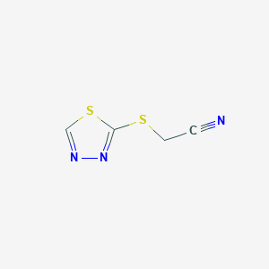 molecular formula C4H3N3S2 B7481914 2-(1,3,4-Thiadiazol-2-ylsulfanyl)acetonitrile 