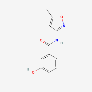 molecular formula C12H12N2O3 B7481942 3-hydroxy-4-methyl-N-(5-methyl-1,2-oxazol-3-yl)benzamide 