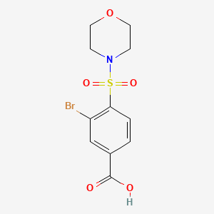 molecular formula C11H12BrNO5S B7482010 3-Bromo-4-morpholin-4-ylsulfonylbenzoic acid 