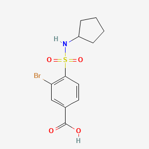 molecular formula C12H14BrNO4S B7482011 3-Bromo-4-(cyclopentylsulfamoyl)benzoic acid 