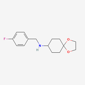 molecular formula C15H20FNO2 B7482165 N-[(4-fluorophenyl)methyl]-1,4-dioxaspiro[4.5]decan-8-amine 