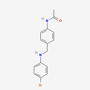 molecular formula C15H15BrN2O B7482195 N-[4-[(4-bromoanilino)methyl]phenyl]acetamide 