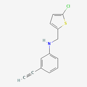 molecular formula C13H10ClNS B7482225 N-[(5-chlorothiophen-2-yl)methyl]-3-ethynylaniline 