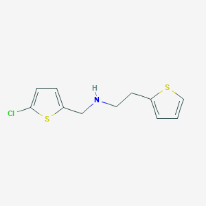 N-[(5-chlorothiophen-2-yl)methyl]-2-thiophen-2-ylethanamine