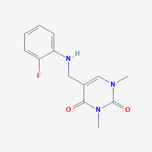 molecular formula C13H14FN3O2 B7482372 5-[(2-Fluoroanilino)methyl]-1,3-dimethylpyrimidine-2,4-dione 