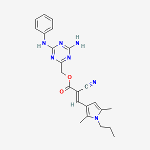 molecular formula C23H25N7O2 B7482375 (4-amino-6-anilino-1,3,5-triazin-2-yl)methyl (E)-2-cyano-3-(2,5-dimethyl-1-propylpyrrol-3-yl)prop-2-enoate 