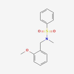 molecular formula C15H17NO3S B7482421 N-[(2-methoxyphenyl)methyl]-N-methylbenzenesulfonamide 