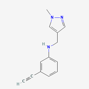 molecular formula C13H13N3 B7482425 3-ethynyl-N-[(1-methylpyrazol-4-yl)methyl]aniline 