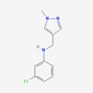 molecular formula C11H12ClN3 B7482499 3-chloro-N-[(1-methylpyrazol-4-yl)methyl]aniline 