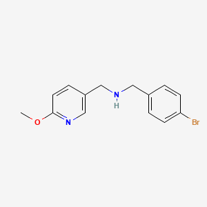 molecular formula C14H15BrN2O B7482593 1-(4-bromophenyl)-N-[(6-methoxypyridin-3-yl)methyl]methanamine 