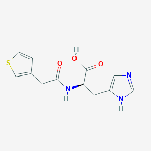 molecular formula C12H13N3O3S B7482633 (2R)-3-(1H-imidazol-5-yl)-2-[(2-thiophen-3-ylacetyl)amino]propanoic acid 