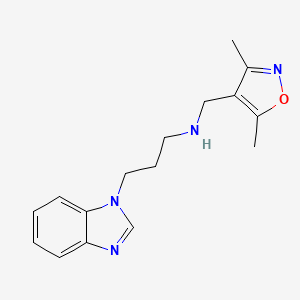 molecular formula C16H20N4O B7482670 3-(benzimidazol-1-yl)-N-[(3,5-dimethyl-1,2-oxazol-4-yl)methyl]propan-1-amine 