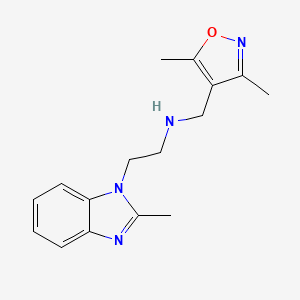 molecular formula C16H20N4O B7482680 N-[(3,5-dimethyl-1,2-oxazol-4-yl)methyl]-2-(2-methylbenzimidazol-1-yl)ethanamine 