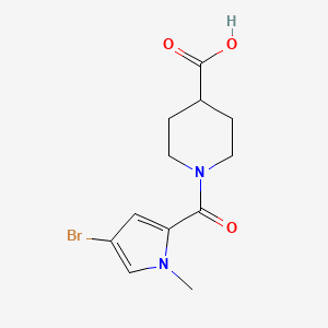 molecular formula C12H15BrN2O3 B7482702 1-(4-Bromo-1-methylpyrrole-2-carbonyl)piperidine-4-carboxylic acid 