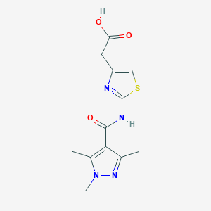 2-[2-[(1,3,5-Trimethylpyrazole-4-carbonyl)amino]-1,3-thiazol-4-yl]acetic acid