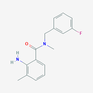 molecular formula C16H17FN2O B7482745 2-amino-N-[(3-fluorophenyl)methyl]-N,3-dimethylbenzamide 