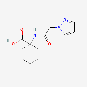 molecular formula C12H17N3O3 B7482795 1-[(2-Pyrazol-1-ylacetyl)amino]cyclohexane-1-carboxylic acid 