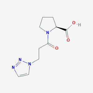 molecular formula C10H14N4O3 B7482799 (2S)-1-[3-(triazol-1-yl)propanoyl]pyrrolidine-2-carboxylic acid 