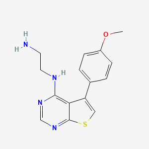 molecular formula C15H16N4OS B7482829 N'-[5-(4-methoxyphenyl)thieno[2,3-d]pyrimidin-4-yl]ethane-1,2-diamine 