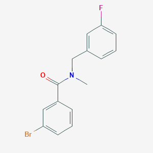 molecular formula C15H13BrFNO B7482845 3-bromo-N-[(3-fluorophenyl)methyl]-N-methylbenzamide 