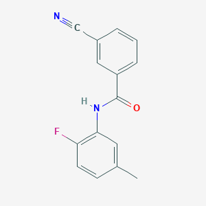 molecular formula C15H11FN2O B7482856 3-cyano-N-(2-fluoro-5-methylphenyl)benzamide 