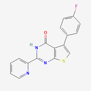 molecular formula C17H10FN3OS B7482871 5-(4-fluorophenyl)-2-pyridin-2-yl-3H-thieno[2,3-d]pyrimidin-4-one 