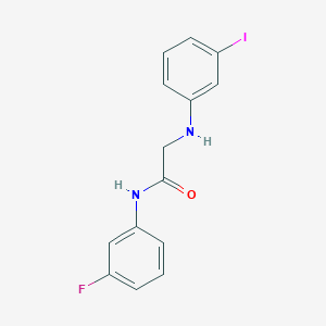 molecular formula C14H12FIN2O B7482881 N-(3-fluorophenyl)-2-(3-iodoanilino)acetamide 