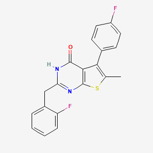 5-(4-fluorophenyl)-2-[(2-fluorophenyl)methyl]-6-methyl-3H-thieno[2,3-d]pyrimidin-4-one