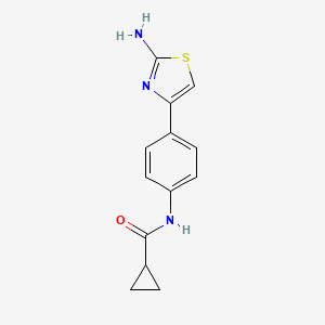 molecular formula C13H13N3OS B7482914 N-[4-(2-amino-1,3-thiazol-4-yl)phenyl]cyclopropanecarboxamide 