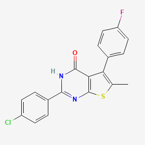 molecular formula C19H12ClFN2OS B7482953 2-(4-chlorophenyl)-5-(4-fluorophenyl)-6-methyl-3H-thieno[2,3-d]pyrimidin-4-one 