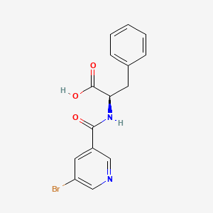 molecular formula C15H13BrN2O3 B7483038 (2R)-2-[(5-bromopyridine-3-carbonyl)amino]-3-phenylpropanoic acid 