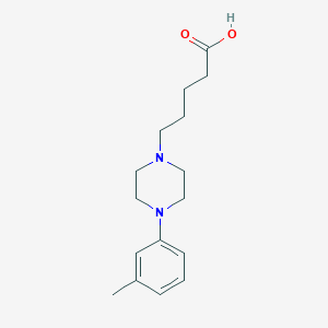 molecular formula C16H24N2O2 B7483064 5-[4-(3-Methylphenyl)piperazin-1-yl]pentanoic acid 